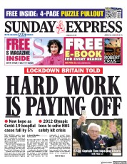 Daily Express Sunday () Newspaper Front Page for 19 April 2020