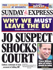 Daily Express Sunday () Newspaper Front Page for 19 June 2016