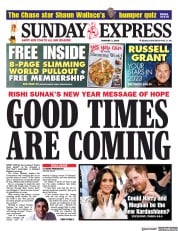 Daily Express Sunday () Newspaper Front Page for 1 January 2023