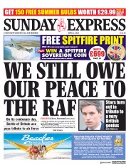 Daily Express Sunday () Newspaper Front Page for 1 April 2018