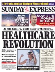 Daily Express Sunday () Newspaper Front Page for 1 July 2018