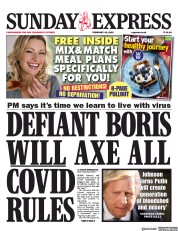 Daily Express Sunday () Newspaper Front Page for 20 February 2022