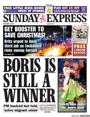 Daily Express Sunday () Newspaper Front Page for 21 November 2021
