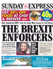 Daily Express Sunday () Newspaper Front Page for 21 January 2018