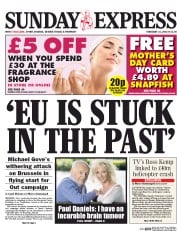 Daily Express Sunday () Newspaper Front Page for 21 February 2016