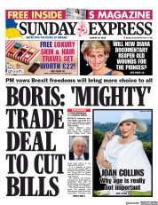 Daily Express Sunday () Newspaper Front Page for 21 August 2022