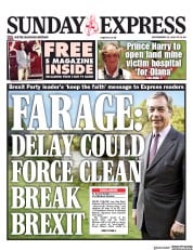 Daily Express Sunday () Newspaper Front Page for 22 September 2019