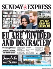 Daily Express Sunday () Newspaper Front Page for 23 February 2020