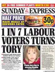 Daily Express Sunday () Newspaper Front Page for 23 April 2017