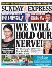 Daily Express Sunday () Newspaper Front Page for 23 September 2018