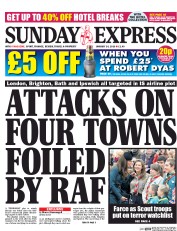 Daily Express Sunday () Newspaper Front Page for 24 January 2016