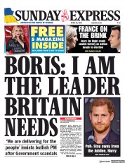 Daily Express Sunday () Newspaper Front Page for 24 April 2022