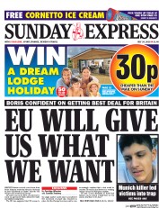 Daily Express Sunday () Newspaper Front Page for 24 July 2016