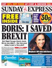 Daily Express Sunday () Newspaper Front Page for 24 September 2017