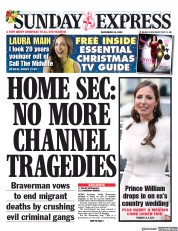 Daily Express Sunday () Newspaper Front Page for 25 December 2022