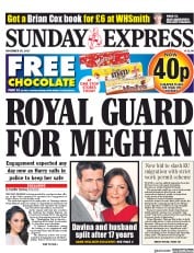 Daily Express Sunday () Newspaper Front Page for 26 November 2017
