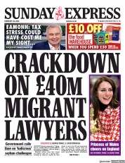 Daily Express Sunday () Newspaper Front Page for 26 February 2023