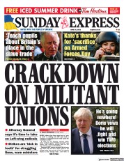 Daily Express Sunday () Newspaper Front Page for 26 June 2022