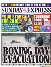 Daily Express Sunday () Newspaper Front Page for 27 December 2015