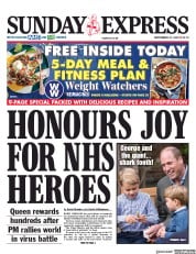Daily Express Sunday () Newspaper Front Page for 27 September 2020