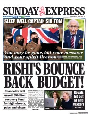 Daily Express Sunday () Newspaper Front Page for 28 February 2021