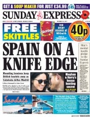 Daily Express Sunday () Newspaper Front Page for 29 October 2017