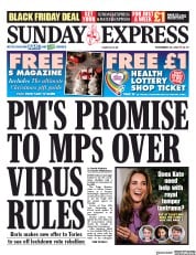 Daily Express Sunday () Newspaper Front Page for 29 November 2020