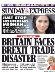 Daily Express Sunday () Newspaper Front Page for 2 December 2018