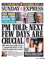 Daily Express Sunday () Newspaper Front Page for 2 January 2022