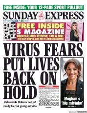 Daily Express Sunday () Newspaper Front Page for 2 August 2020