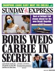 Daily Express Sunday () Newspaper Front Page for 30 May 2021