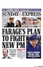 Daily Express Sunday () Newspaper Front Page for 30 June 2019
