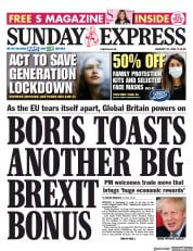 Daily Express Sunday () Newspaper Front Page for 31 January 2021