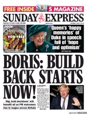 Daily Express Sunday () Newspaper Front Page for 3 October 2021