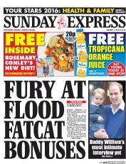 Daily Express Sunday () Newspaper Front Page for 3 January 2016