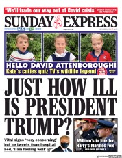 Daily Express Sunday () Newspaper Front Page for 4 October 2020