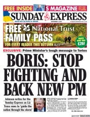 Daily Express Sunday () Newspaper Front Page for 4 September 2022