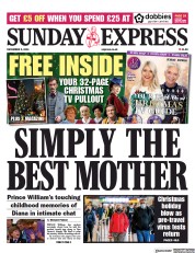 Daily Express Sunday () Newspaper Front Page for 5 December 2021