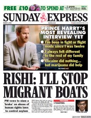 Daily Express Sunday () Newspaper Front Page for 5 March 2023