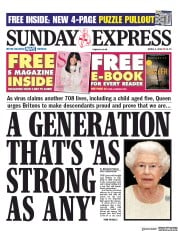 Daily Express Sunday () Newspaper Front Page for 5 April 2020