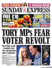 Daily Express Sunday () Newspaper Front Page for 5 September 2021