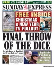Daily Express Sunday () Newspaper Front Page for 6 December 2020