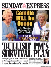 Daily Express Sunday () Newspaper Front Page for 6 February 2022