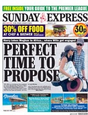 Daily Express Sunday () Newspaper Front Page for 6 August 2017