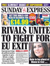 Daily Express Sunday () Newspaper Front Page for 7 February 2016