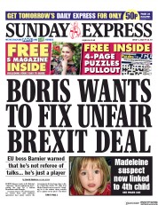 Daily Express Sunday () Newspaper Front Page for 7 June 2020