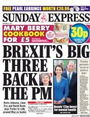 Daily Express Sunday () Newspaper Front Page for 8 October 2017