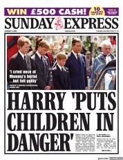 Daily Express Sunday () Newspaper Front Page for 8 January 2023