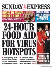 Daily Express Sunday () Newspaper Front Page for 8 March 2020