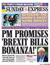 Daily Express Sunday () Newspaper Front Page for 8 May 2022